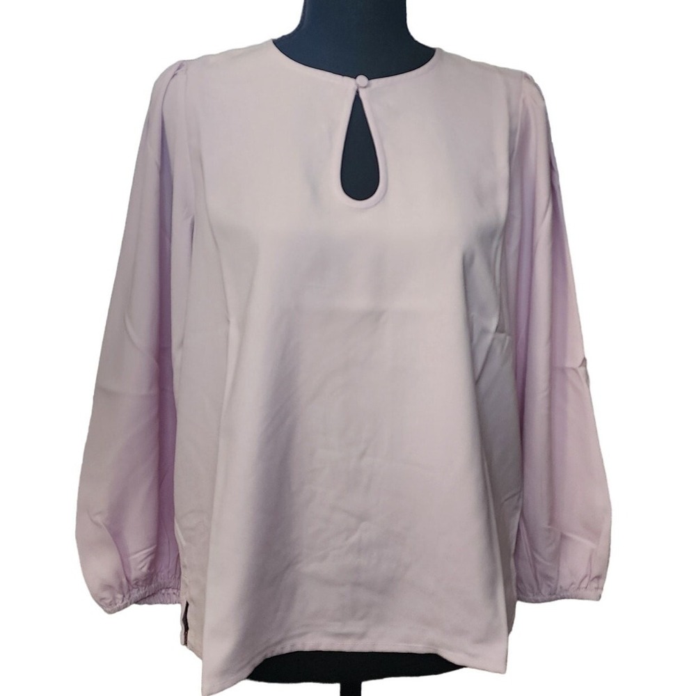 J.Crew Keyhole Blouse Lavender Bishop Sleeve BL711 Women Petite Medium PM NWT